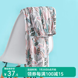 AB睡裤女春夏纯棉印花吸汗宽松透气休闲全棉女薄款高腰长裤家居裤 绿叶 L