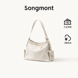 Songmont【李娜同款】山下有松循迹系列hobo包植鞣牛皮斜挎软包 余墨白 小号 现货