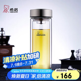 希诺双层玻璃杯男家用商务办公泡茶杯子过滤车载水杯XN-9607 410mL