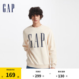 Gap男女装字母印花大logo圆领抓绒卫衣609136简约经典款 奶油米色 185/108A(XXXL) 亚洲尺码