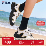 FILA 斐乐官方女鞋复古运动凉鞋猫爪凉鞋溯溪沙滩鞋子 雪白/苔藓绿色-SM 36