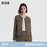 歌莉娅羊毛短外套水洗羊毛洋气高级感气质通勤小个子短款1B9L6E040 86Y咖啡色 M