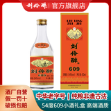 刘伶醉54度609礼盒高端摆柜收藏浓香型白酒纯粮食酒金元古窖池过年送礼 50mL 1瓶 25版一两小酒礼盒试饮装