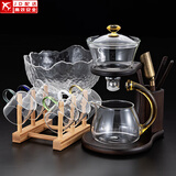 正扬懒人泡茶神器玻璃自动茶具套装家用磁吸整套功夫茶杯茶壶三件套盘 自动(楼阁)六色+茶洗杯架