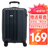 SUISSEWIN祥兴行李箱登机箱抗摔拉杆箱万向轮密码男女旅行箱20英寸蓝色8810