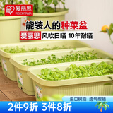爱丽思（IRIS）种菜盆蔬菜种植箱塑料花盆特大号阳台种菜神器户外花箱种花菜盆 【1个】大(60cm长)绿色 送隔网