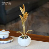 南初先生大麦发财铜工艺品麦穗招财摆件新中式客厅玄关办公室摆件开业礼物