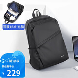 POLO双肩包男大容量男士背包学生书包15.6英寸电脑包商务旅行包 黑色