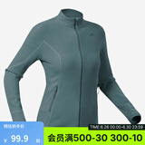 迪卡侬（DECATHLON）保暖户外抓绒衣外套男女运动宽松秋摇粒绒外套冲锋衣内胆 女款-全拉链-青绿色 XS