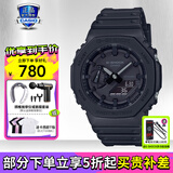 卡西欧（CASIO）男表黑金G-SHOCK双显运动防水时尚腕表送男友礼物 GA-2100-1A1潮酷黑