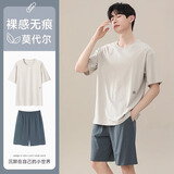 帕兰朵莫代尔睡衣男夏2025款男凉感薄短袖大码家居服套装可外穿 3XL