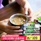 ASVEL创意咖啡杯马克保冷保温杯带盖水杯不锈钢办公室水杯女情侣杯子 深灰色 240ml