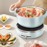 飞利浦（PHILIPS）电火锅 电煮锅 火锅专用锅 家用4L多功能涮肉锅 不粘分体可拆洗电热锅 零涂层 HD2236/50 绿色款