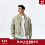 CHINISM CH基础款飞行员夹克外套男秋冬加厚棉衣美式复古男士棉服 苔藓绿 L