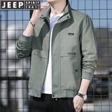 JEEP SPIRIT吉普夹克男春秋季外套男士立领上衣棒球服工装潮流成熟商务青年邮 2207豆绿色 M （110-120斤）