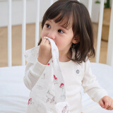 nest designs婴儿口水巾围兜双层纱布小方巾毛巾宝宝洗脸新生儿小方巾 6条装 草地系列35*35cm（双层6条装）