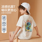 ASK JUNIOR童装儿童短袖T恤纯棉亲子装男大童夏装抑菌凉感透气半袖上衣