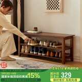 家逸实木换鞋凳入户门口鞋柜可坐穿鞋凳家用多层鞋架进门玄关长条凳