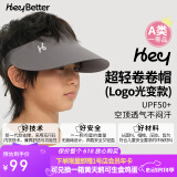 HeyBetter儿童防晒帽UPF50+无顶遮阳帽遮脸防风防紫外线男女童超轻卷卷灰
