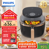 飞利浦（PHILIPS）空气炸锅 可视免翻面大容量可视家用多功能空气炸锅一体机 海星底盘触控面板低脂薯条机不用翻面 【全金属内腔】NA332/00 6.2L