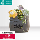 墨斗鱼多肉花盆仿陶瓷塑料创意小花盆桌面小盆栽可爱卡通复古纸袋小狗