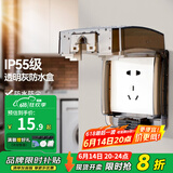 德力西（DELIXI）IP55防水盒开关配件硅胶紧密防溅盒普通粘贴式86型通用防水盖大号 IP55级透明灰防水盒
