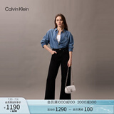 Calvin Klein时尚单肩包礼物链条包包金属字母旋扣翻盖CK女包斜挎马鞍包DH3240