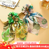 special蝴蝶结手工防滑头绳发圈高级感发饰森系松紧发圈不伤发 高弹力发圈 粉花