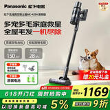 松下（Panasonic）家用无线吸尘器 飓风吸力猫狗吸毛除毛绿光显尘毛发防缠绕宠物家庭适用 MC-A33H【长续航宠物版】