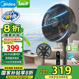 美的（Midea）国家补贴 幸运草安睡电风扇落地扇一级能效轻音台式立式家用节能扇智能风扇直流变频定时遥控电扇 【APP智控 抗菌呵护】低噪节能 幸运草系列