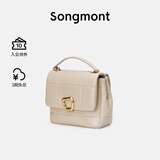 Songmont山下有松中号巧克力包新款头层牛皮单肩链条小方包 珍珠灰 现货