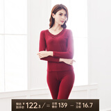 意芬（Arachne）本命年大红色保暖内衣女蛇年衣服礼物秋衣秋裤套装女士线衣线裤 浅酒红 L