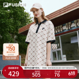 FILA FUSION斐乐潮牌女装连衣裙夏季时尚宽松POLO领连身裙子 乳糖色-BG L (170) 88A
