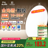 FSL佛山照明卧室LED吸顶灯无蓝光护眼高显97全光谱智能蝉翼25W包安装