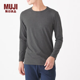 无印良品 MUJI 男式 使用了棉的冬季内衣圆领长袖T恤 69AA452打底衫打底衣 炭灰色 XS