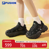 FILAFUSION斐乐潮牌女鞋硬糖鞋厚底老爹鞋女运动鞋女 黑色-BK 36.5