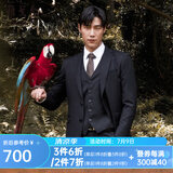 雅戈尔（YOUNGOR）套西上衣男227F款二粒单排扣修身版商务西服纯羊毛不易皱 黑色VOTX220227AIA上衣标准版 XL 180/100A