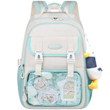 爱迪生发明家中学生书包护脊男女孩初高中生二次元潮流双肩痛包 2564-3 浅蓝色