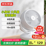 京东京造空气循环扇 家用节能小型电风扇四季循环对流换气 桌面小风扇大风量宿舍办公室摇头轻音 小云朵pro