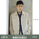 a.b.x【抗皱中空纱面料】春秋季廓形短款工装夹克休闲翻领外套 男款 浅米色 3XL