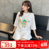 美职棒（MLB）官网 t恤女装宽松韩版短袖ins休闲短袖时尚简约半袖春夏款上衣 纽约洋基队/奶油色 L 175/96A