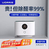 UORRIS德国欧瑞氏空气净化器除甲醛新房家用桌面办公室小型除烟味去醛神器 清新白 【含耗材丨除醛率99%】 实时检测丨主动捕捉丨效果可视化