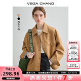 VEGA CHANG短外套女2025年新款秋装复古显瘦旷野美拉德上衣 核桃棕 L