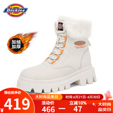 Dickies女士雪地靴女靴加绒马丁靴加厚保暖棉靴高帮休闲靴子 米色 38 