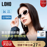 LOHO折叠复古猫眼墨镜女2025新高级感窄框gm偏光太阳眼镜男防紫外线