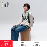 Gap男女装春秋LOGO美式复古连帽法式圈织软卫衣892186 米黄色 185/104A(XXL)亚洲尺码