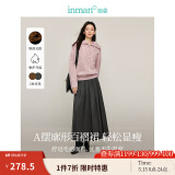 茵曼（INMAN）简约通勤百褶半身裙2025春秋女装新款A字大摆显瘦中长款裙子 贵族灰-秋冬款 顺滑毛感 S