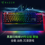 雷蛇（Razer）黑寡妇蜘蛛V4专业版 机械键盘 游戏键盘 RGB背光 游戏电竞 黄轴 带RGB腕托