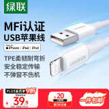 绿联【MFi认证不弹窗】适用苹果充电线快充数据线USB to Lightning闪电接口 iPhone14/13/12手机平板1m