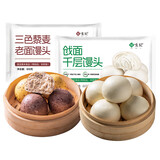 悦味纪 老面馒头组合2.4kg 24只（戗面千层+三色藜麦各2包）速食